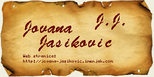 Jovana Jasiković vizit kartica